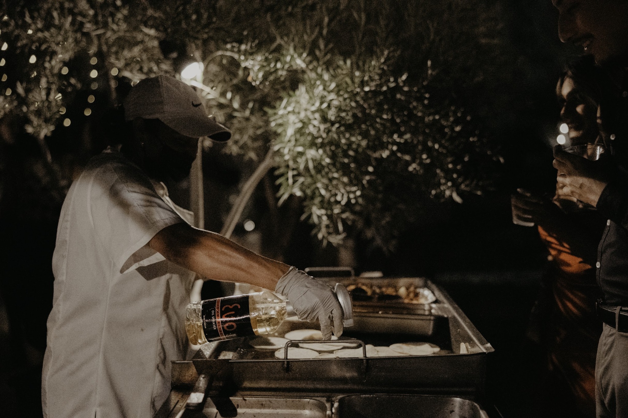 Tacos being prepared fresh on-site for guests