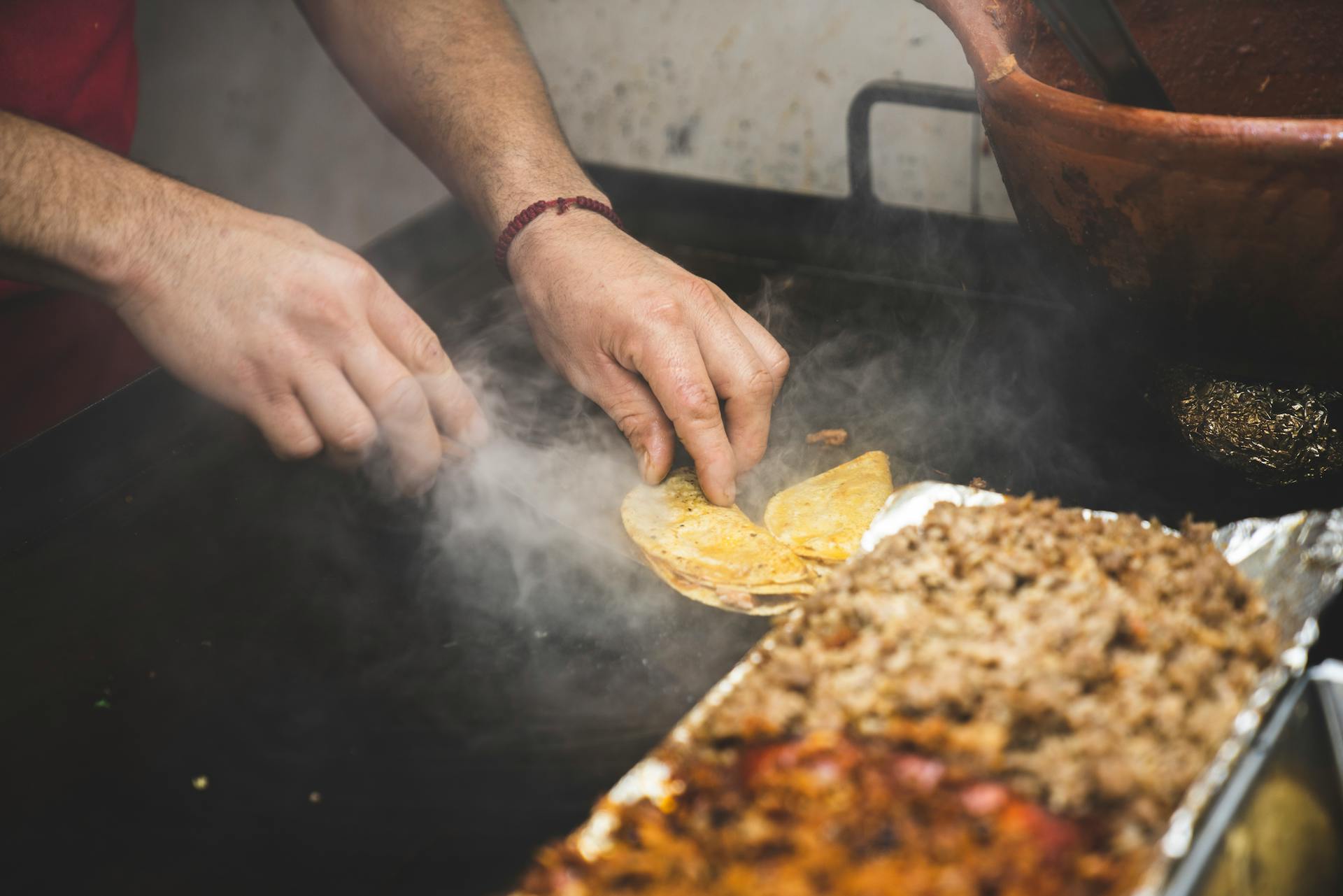 Fresh tacos prepared on-site by Glorias Taquiza